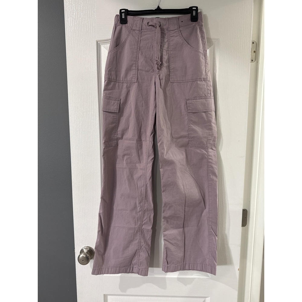 Hollister Adjustable-Rise Baggy Cargo Pants Mauve Purple XS Wide Leg NEW